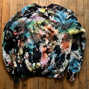 Big Bud Press Magic Waters Tie Dye Sweatshirt XXS Crewneck Black